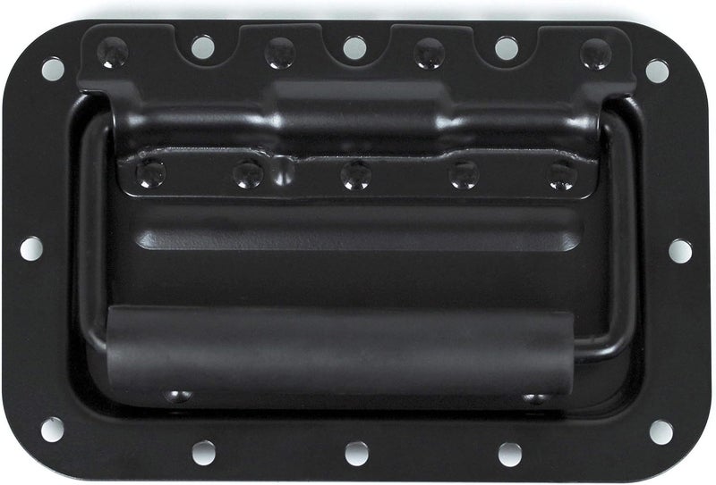 TCH Hardware Medium Spring Loaded Steel Recessed Handle with Padded Grip Case Chest Cabinet Speaker Box - Black - Image 1