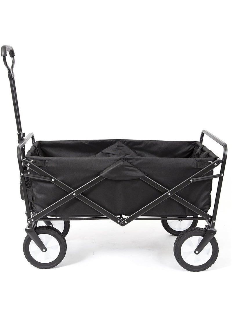 Collapsible Folding Outdoor Utility Wagon Cart Black - Image 2