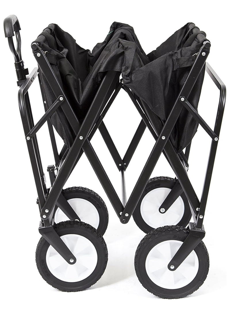 Collapsible Folding Outdoor Utility Wagon Cart Black - Image 3