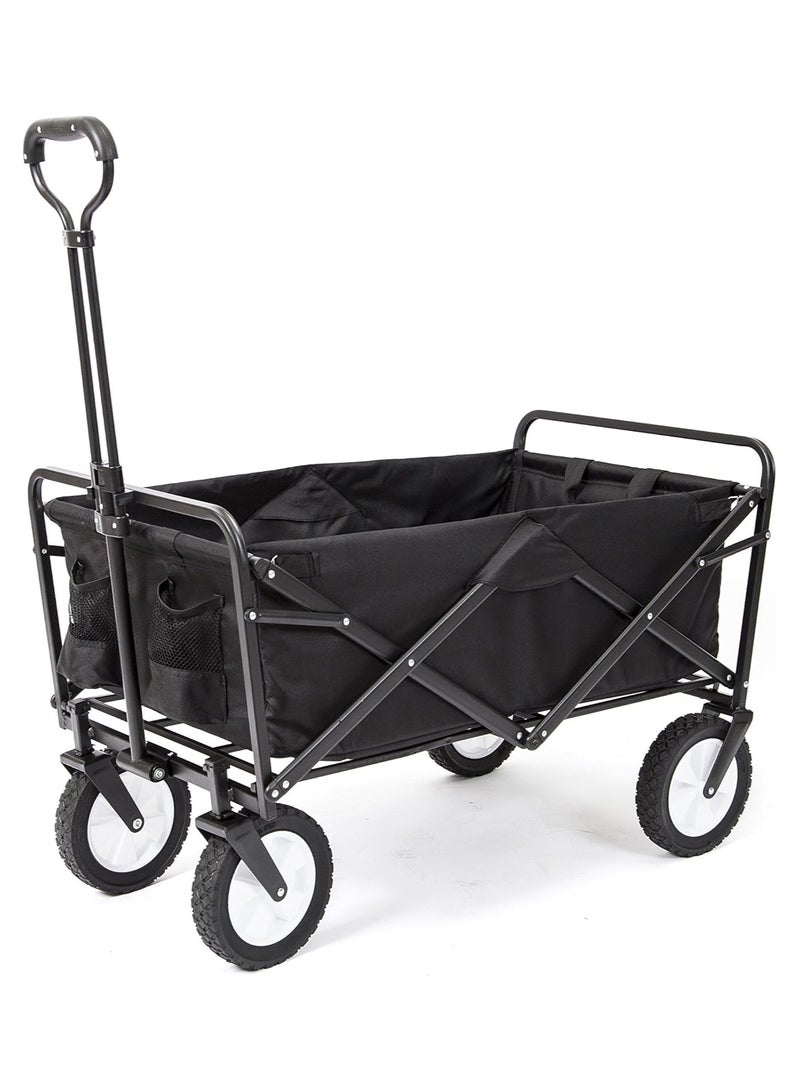 Collapsible Folding Outdoor Utility Wagon Cart Black - Image 1