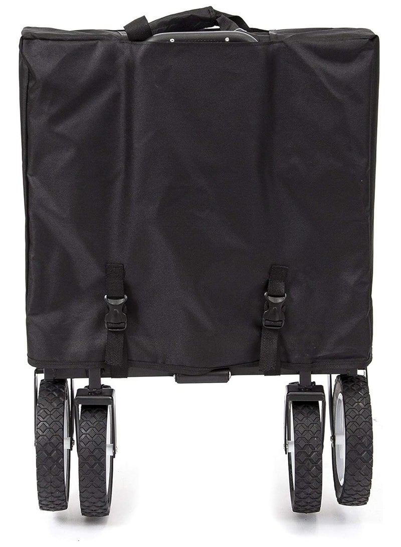 Collapsible Folding Outdoor Utility Wagon Cart Black - Image 5