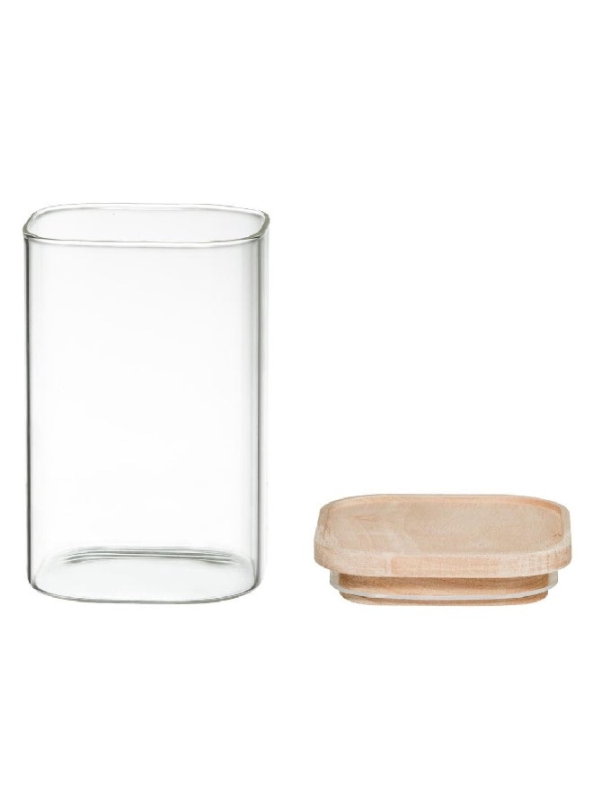 Five Simply Smart 4-Piece Hermet Stackable Glass Jar Set Clear and Beige 11.5 x 27 x 23 cm 179624 - Image 5