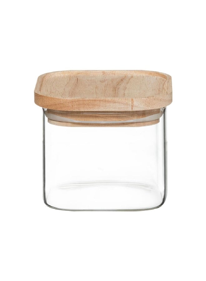 Five Simply Smart 4-Piece Hermet Stackable Glass Jar Set Clear and Beige 11.5 x 27 x 23 cm 179624 - Image 3