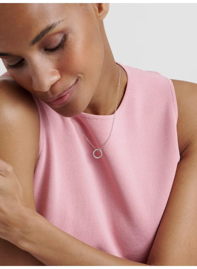 تيد بيكر Heri Crystal Hoop Pendant Necklace