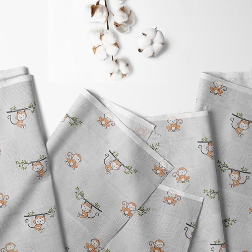 Bacati - Muslin Happy Monkeys Sleeping Bag (Wearable Blankets) (Newborn, Beige/Gray) - Image 2