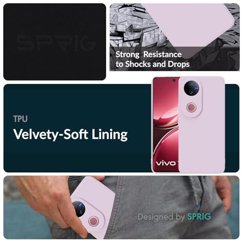 SPRIG Compatible with Vivo V50e Premium FlexTone Back Cover Drop Tested Shock Proof Mobile Case for Men, Women, Boys and Girls with Camera Protection (Lavender Purple) - Image 2
