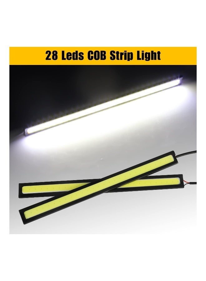 MUNTAQI 12PCS Daytime Running Light, Car Universal Waterproof LED Strip Light, Super Bright Underglow Lights for Truck, Boat