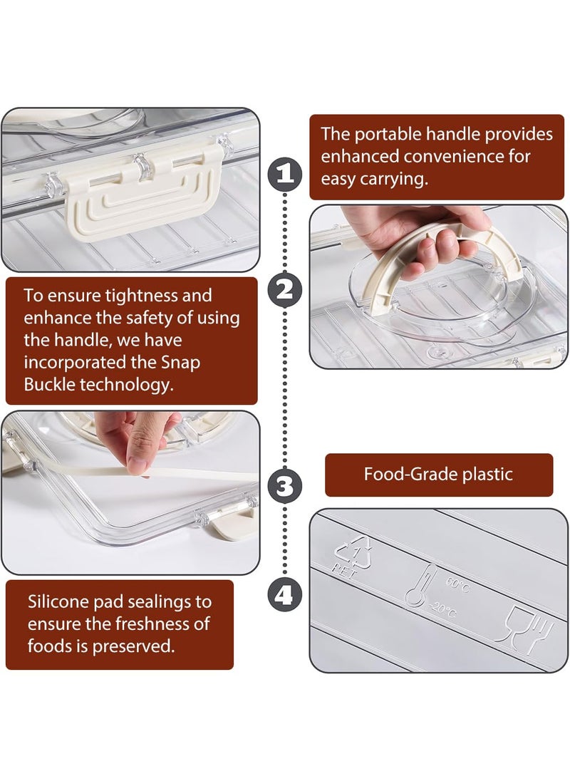 SUPVOX Supvox® Fridge Organiser Storage Boxes, Moisture-Proof Multi Compartment Storage Box, Divided 8 Compartments Kitchen Storage Box, Food Grade PP Fridge Storage Containers with Lid & Handle  - Image 4