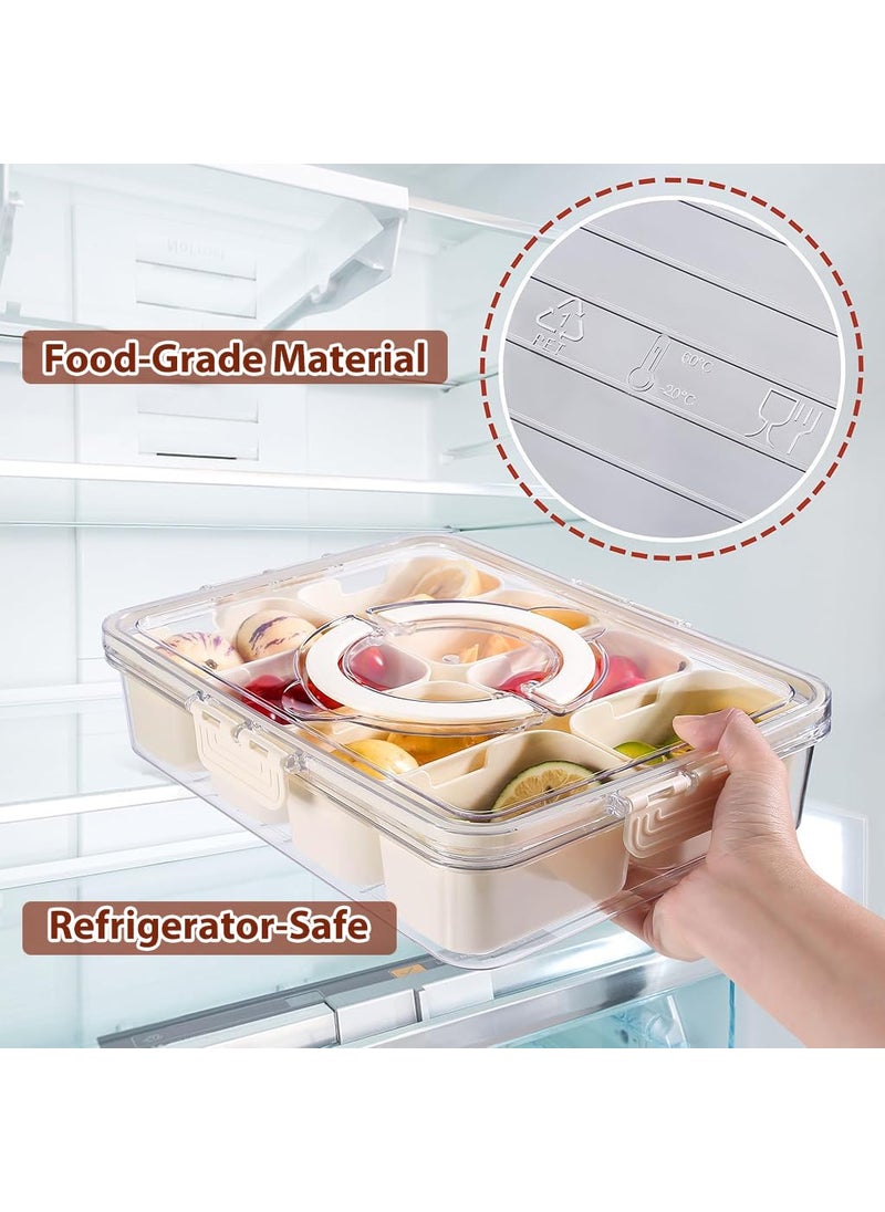 SUPVOX Supvox® Fridge Organiser Storage Boxes, Moisture-Proof Multi Compartment Storage Box, Divided 8 Compartments Kitchen Storage Box, Food Grade PP Fridge Storage Containers with Lid & Handle  - Image 5