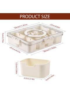 SUPVOX Supvox® Fridge Organiser Storage Boxes, Moisture-Proof Multi Compartment Storage Box, Divided 8 Compartments Kitchen Storage Box, Food Grade PP Fridge Storage Containers with Lid & Handle  - Image 2