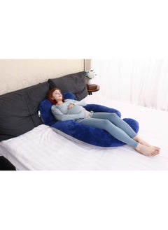 Generic 60 inch pregnancy pillow, detachable u shaped full body pillow, nursing and maternity pillow for back, hips, legs and belly support for pregnant women with removable cover (blue grey)  - Image 2
