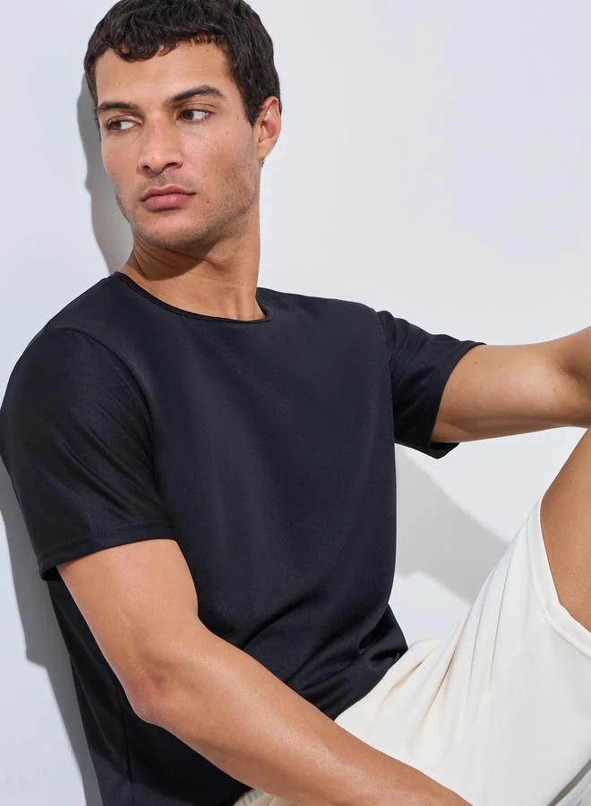 ستايلي اكتيف Men Black Regular Fit Training T-Shirt