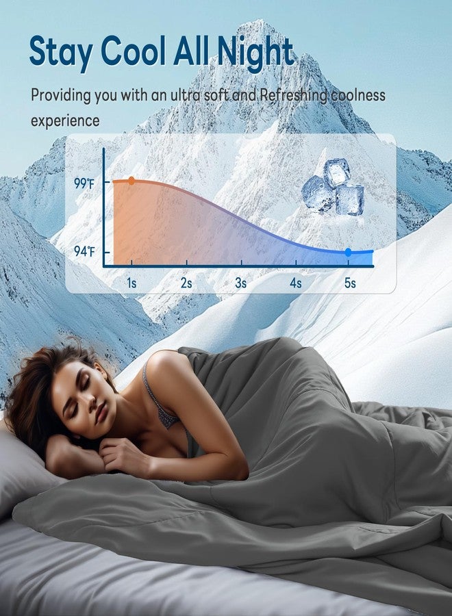 NEXHOME PRO Cooling Comforter, Queen Size, Double Sided, All Season, Silk Smooth, Breathable & Lightweight, 90"x90", Grey - Image 4