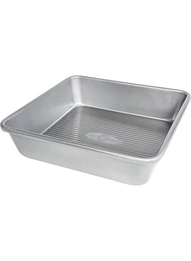 USA Pan 8-Inch Seamless Square Cake Pan -Silver - Image 1