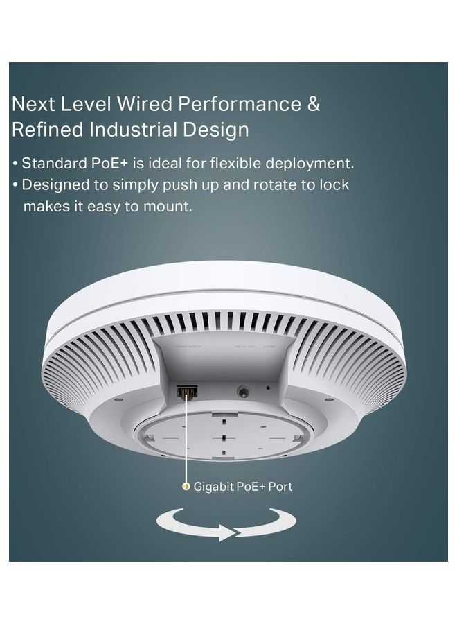 تي بي لينك Omada Business AX1800 نقطة وصول WiFi 6 مثبتة على السقف، نطاق مزدوج 2.4 جيجا هرتز و5 جيجا هرتز، سرعة تصل إلى 1775 ميجابت في الثانية، تقنية Omada Mesh، تجوال سلس، 1x منفذ جيجابت إيثرنت | EAP610 - Image 2