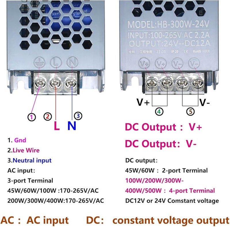 200W LED Driver Power Supply AC170 265V to DC24V for LED Strips Lighting - Image 4