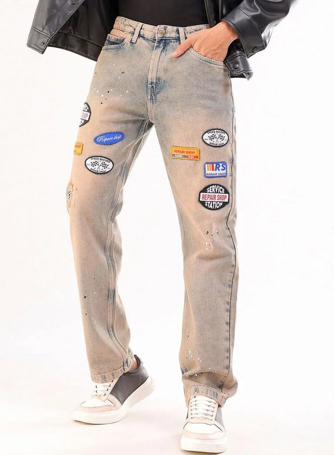 Men Straight Fit Mid Rise Jeans