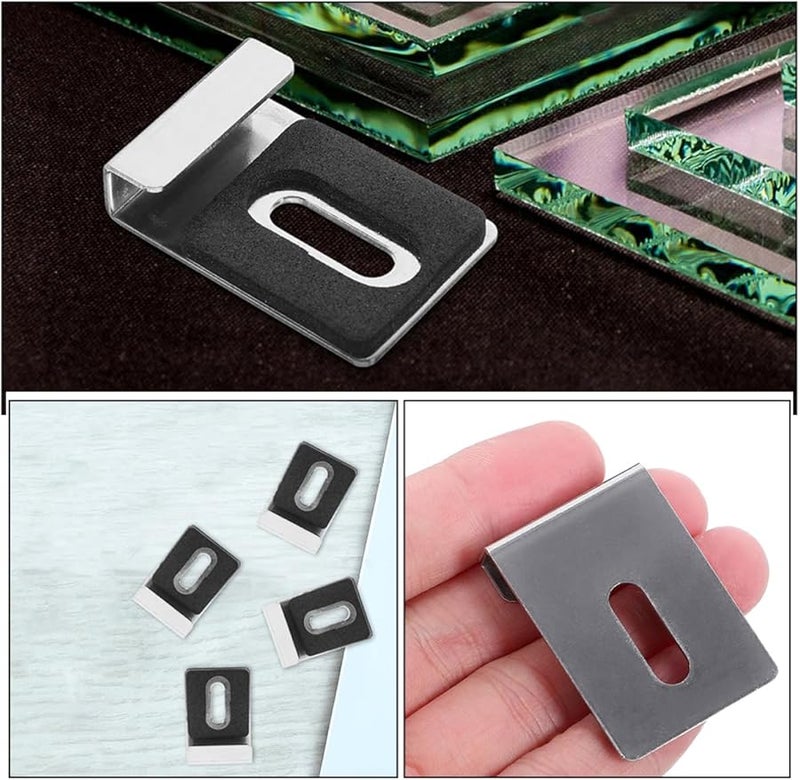 Artibetter 8 حزمة حامل مرآة حائط مشابك تثبيت زجاج لتثبيت سهل خزانة ملابس ديكور منزلي - Image 4