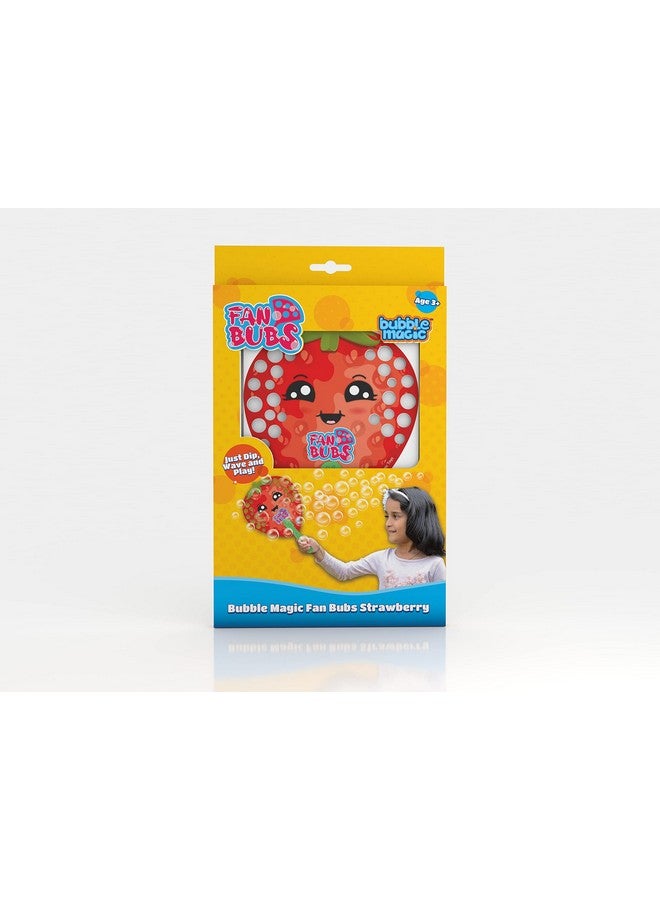 Bubble Magic Fan Bubs Strawberry, Bubble Solution with Hand Fan for The Kids 3 Year and Above, Multicolor, (FB50011) - Image 1