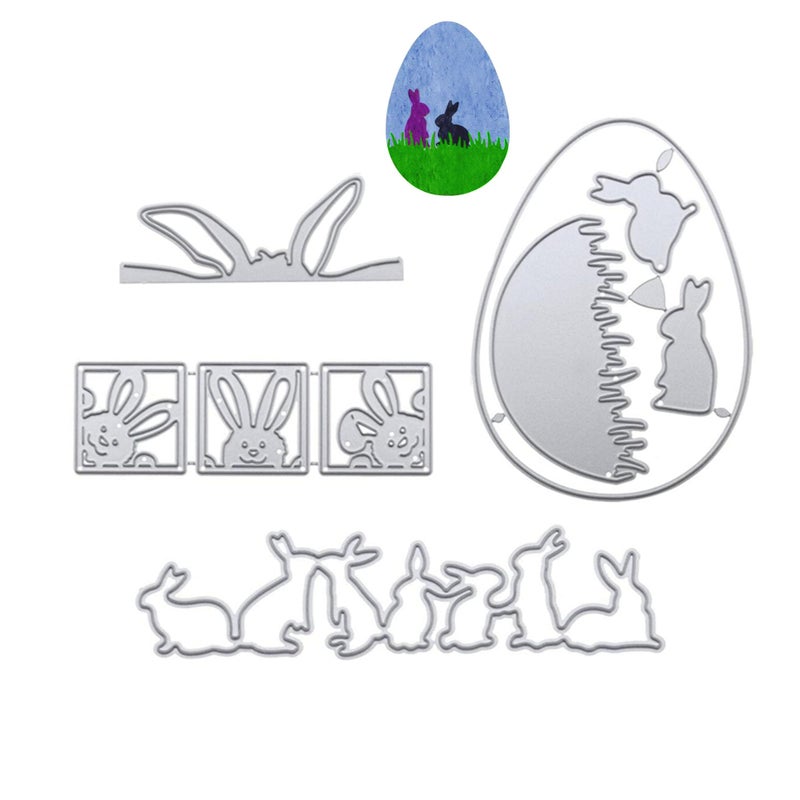 Arbuya 4 Setslot Easter Die Cuts for Card Making Easter Bunny Egg Cutting Dies for Cards Scrapbooking Paper Crafts Decoration