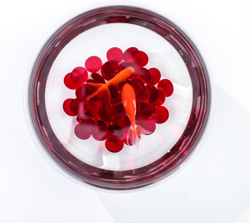 CYS EXCEL Red Glass Gemstone Beads Vase Fillers (1 LB, Approx. 100 PCS) Flat Marble Beads Multiple Color Choices Aquarium Decor Rocks Floral Stones Decorative Mosaic Glass Gem Pebbles - Image 4