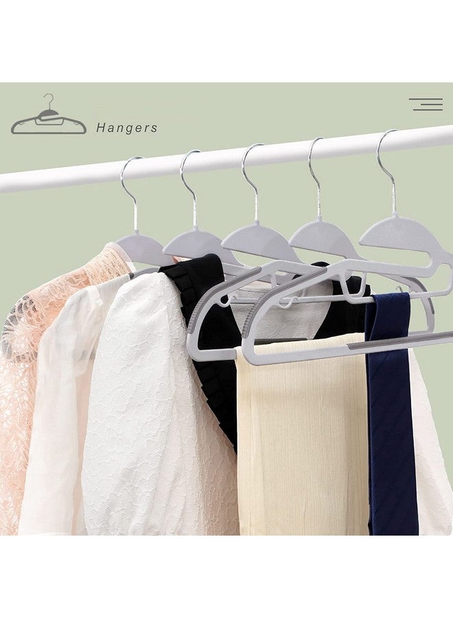 ZEPOLI Plastic Clothes Hangers ZEPOLI Space Saving Clothes Hangers, Plastic Hangers with Non-Slip Pads Clothes, Suit Hangers Heavy Duty Coat, Underwear, Pants, Shirts (20 Pack, S Shape White & Grey) - Image 5