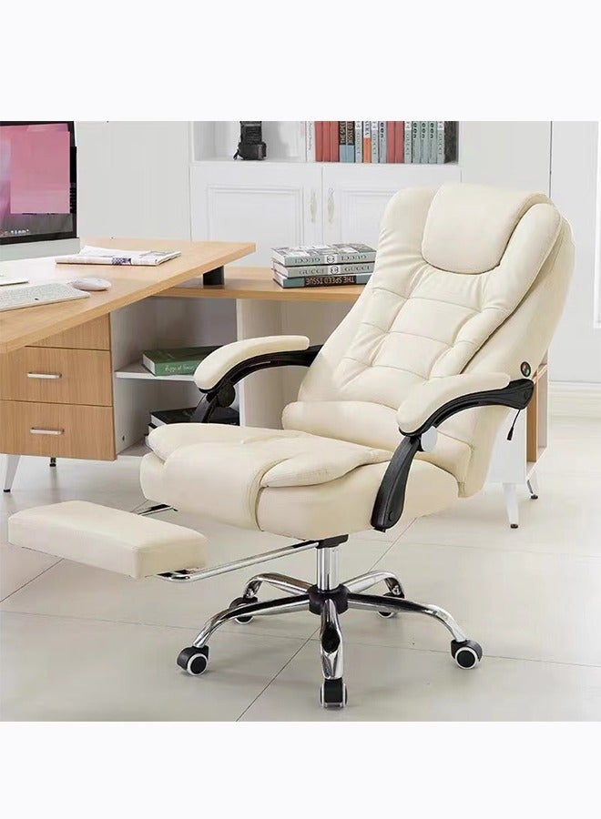 Office Chair Executive Office Chair PU Leather Massage Chair Boss Chair High Back Gaming Chair with Footrest Computer Chair Lift and Swivel for Home and Office - Image 1
