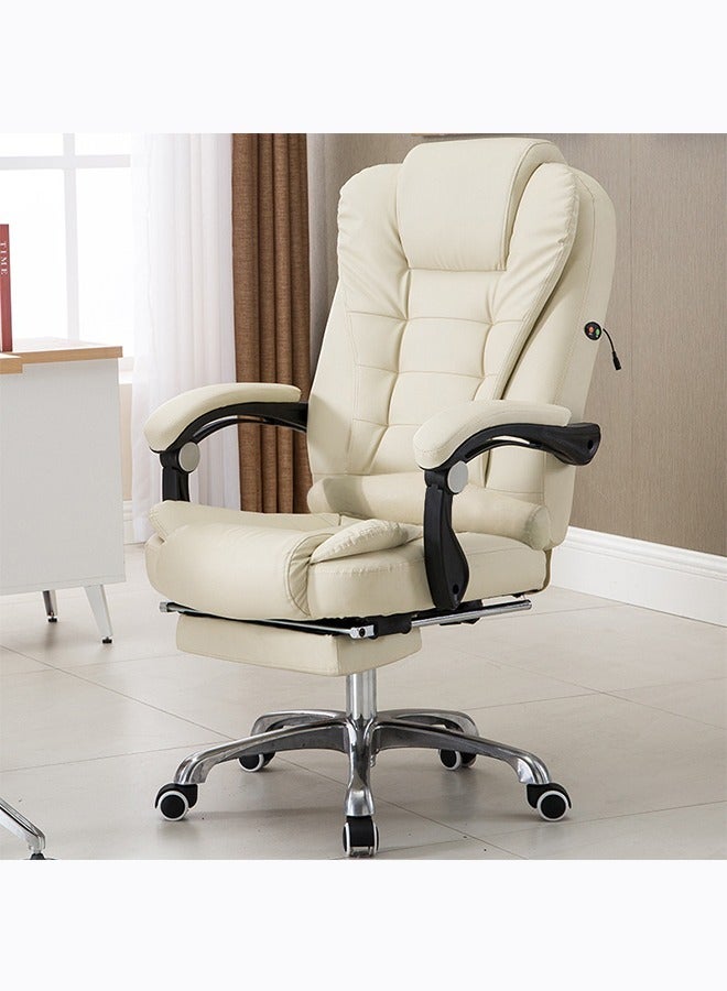 Office Chair Executive Office Chair PU Leather Massage Chair Boss Chair High Back Gaming Chair with Footrest Computer Chair Lift and Swivel for Home and Office - Image 3
