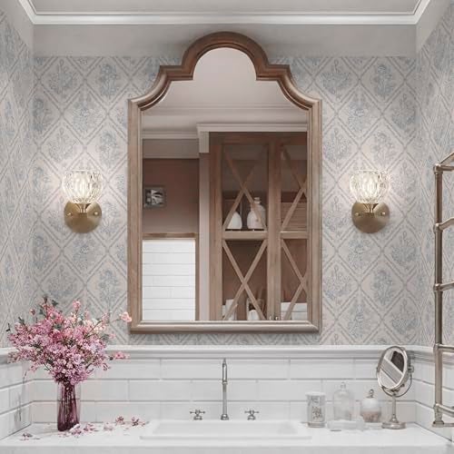 Kitico Peel and Stick Wallpaper Vintage Boho Wallpaper Blue and Beige Contact Paper Floral Removable Waterproof Wall Paper for Bathroom/Bedroom Self Adhesive for Cabinets Vinyl 17.3''x118.1'' - Image 5