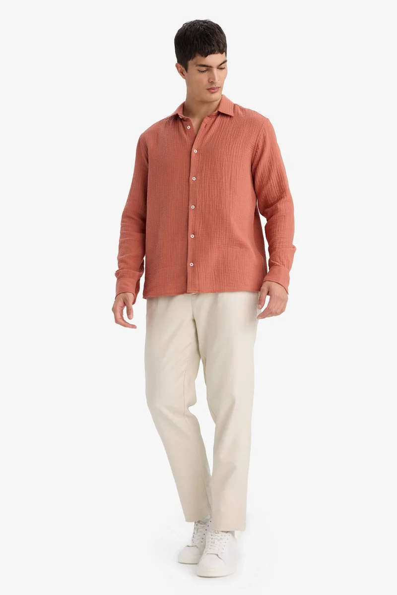ديفاكتو Polo Neck Cotton Shirt
