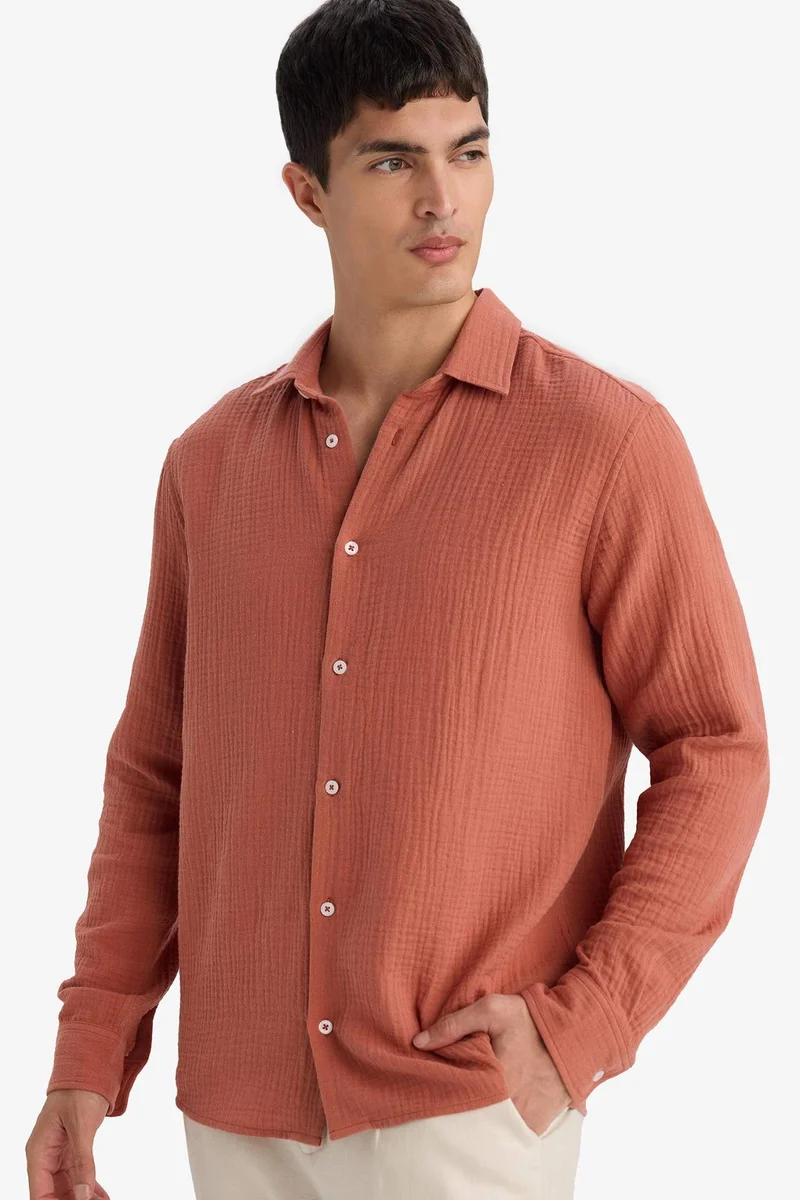 ديفاكتو Polo Neck Cotton Shirt