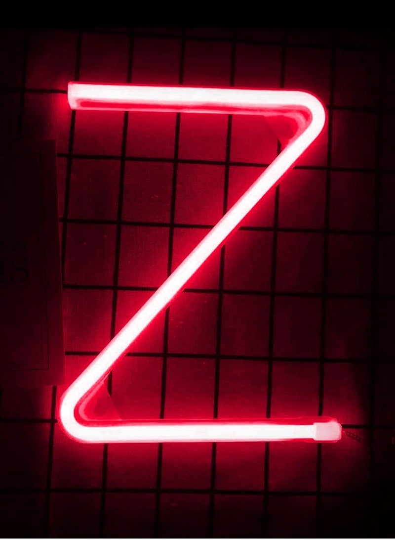 سلة حرف بإضاءة النيون باللون الأحمر الدافىء – Z - Image 1