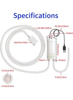 Generic 1.6 Meters Portable USB Electric Mini Auto-Siphon Self Priming Pump for Bottling Home Brew Beverages Mead Kombucha Coffee Water Transfer Pump Kit  - Image 4