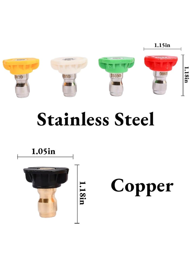 RATSAW Quick Connect 1/4 Inch Pressure Washer Gun Adapter Multi Grade Brass Spray Nozzle Tip Set Female Pressure Washer Fittings Only Compatible with Karcher K2 K3 K4 K5 K6 K7 Foam Gun Parts  - Image 5