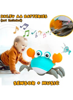 UKR Crawling Sensory Musical Crab Toy – Light-Up Walking Crab for Babies & Toddlers | Obstacle-Avoiding Toy for 3-12 Months | Interactive Crawling Crab with Music & Lights | Perfect Tummy Time Toy for Infants | Educational Sensory Play for Toddlers – Blue - pzsku/ZE947FA3ADFC7F2D0953AZ/45/_/1699450199/3f242b47-47e9-4639-a0d7-3aeecb188ce3