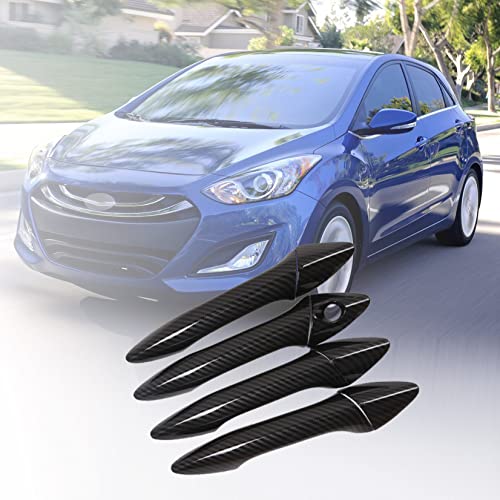 WZXDAUTO Carbon Fiber Print Doors Handle Cover 8pcs for Hyundai Elantra 2012-2016 Left Hand Drive Car, Decoration and Protection for Handle of Car - Image 1