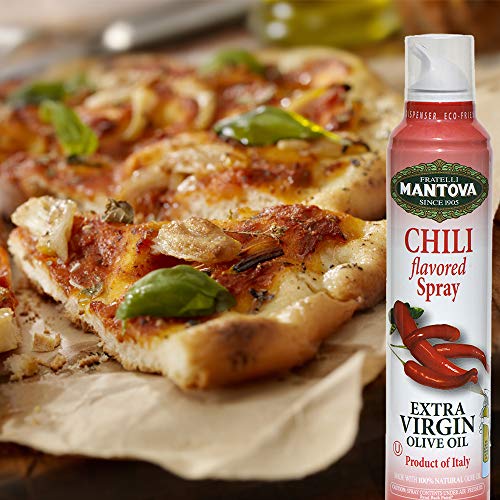 Mantova Extra Virgin Olive Oil Spray Chili Flavored 8 oz. Spray Bottle - Manage Oil Amount - Great For Salads & Cooking - Image 3