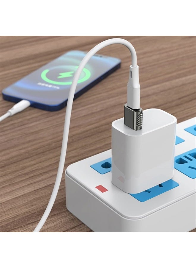 AuviPal محول USB C أنثوي إلى USB ذكر 2 حزمة، محول كابل USB نوع C إلى شاحن USB A لساعة آبل ألترا SE سلسلة 8 7، آيفون 14 13 12 11 برو ماكس بلس، آيربودز، آيباد والمزيد - رمادي فضائي - Image 5