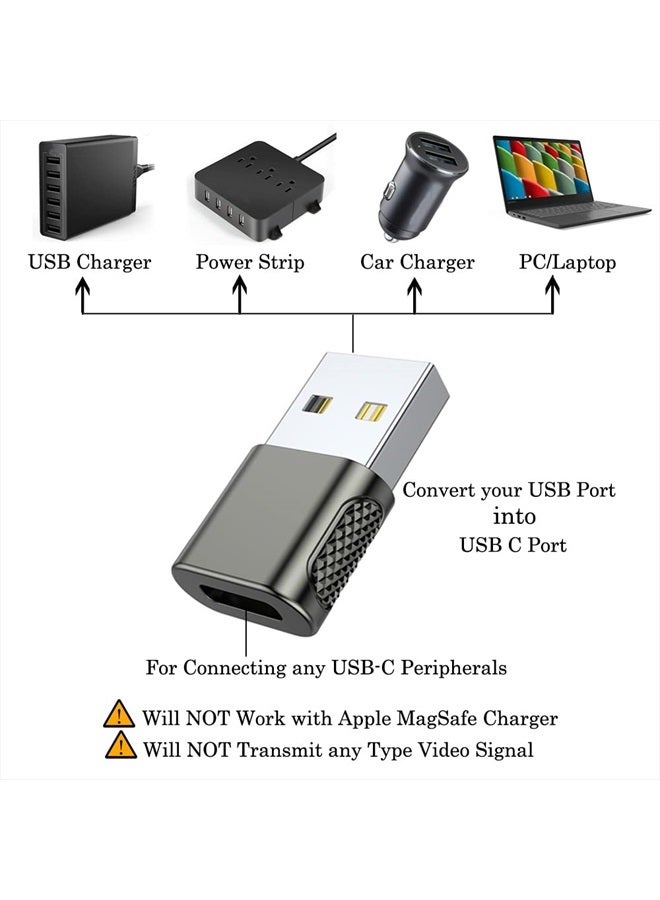AuviPal محول USB C أنثوي إلى USB ذكر 2 حزمة، محول كابل USB نوع C إلى شاحن USB A لساعة آبل ألترا SE سلسلة 8 7، آيفون 14 13 12 11 برو ماكس بلس، آيربودز، آيباد والمزيد - رمادي فضائي - Image 4