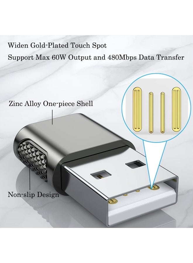 AuviPal محول USB C أنثوي إلى USB ذكر 2 حزمة، محول كابل USB نوع C إلى شاحن USB A لساعة آبل ألترا SE سلسلة 8 7، آيفون 14 13 12 11 برو ماكس بلس، آيربودز، آيباد والمزيد - رمادي فضائي - Image 3
