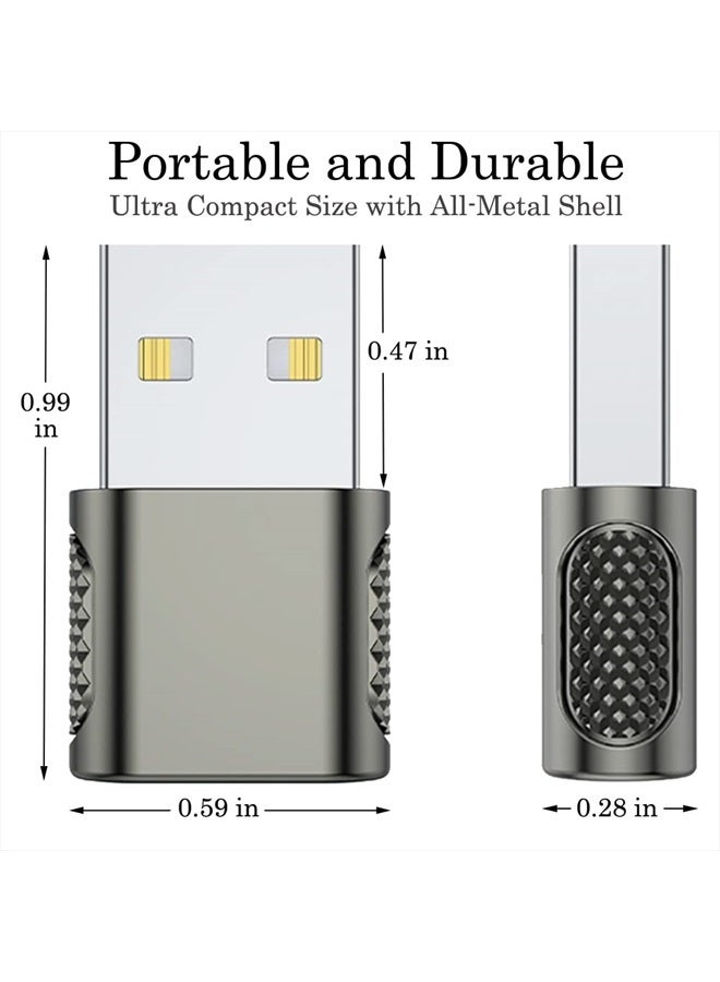AuviPal محول USB C أنثوي إلى USB ذكر 2 حزمة، محول كابل USB نوع C إلى شاحن USB A لساعة آبل ألترا SE سلسلة 8 7، آيفون 14 13 12 11 برو ماكس بلس، آيربودز، آيباد والمزيد - رمادي فضائي - Image 2