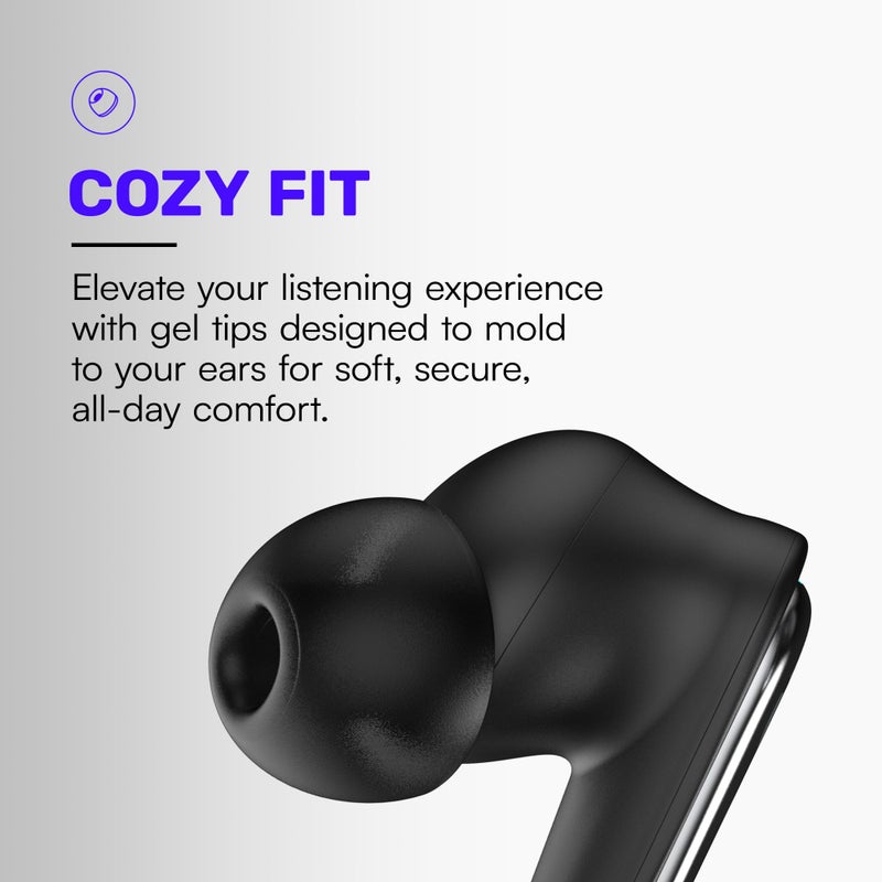Raycon Pro Earbuds Wireless Bluetooth + 6 Microphones with Hybrid Active Noise Canceling, Sweat & Water-Resistant Earphones, Premium Wireless Ear Buds Bluetooth 40 Hours Playtime (Black) - Image 4