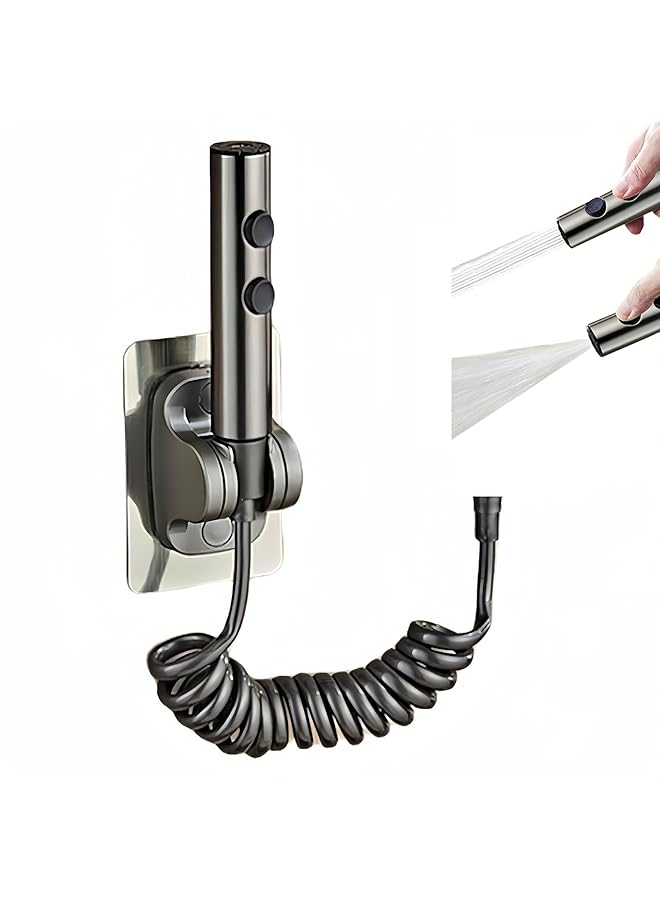The Bros Stainless Steels Shattaf Set - Handheld Shower Sprayer with 2m Premium Hose and Wall Base, Bidet Spray Bottom Cleaner Spray for Bathroom Washroom (2 modes) - Image 1
