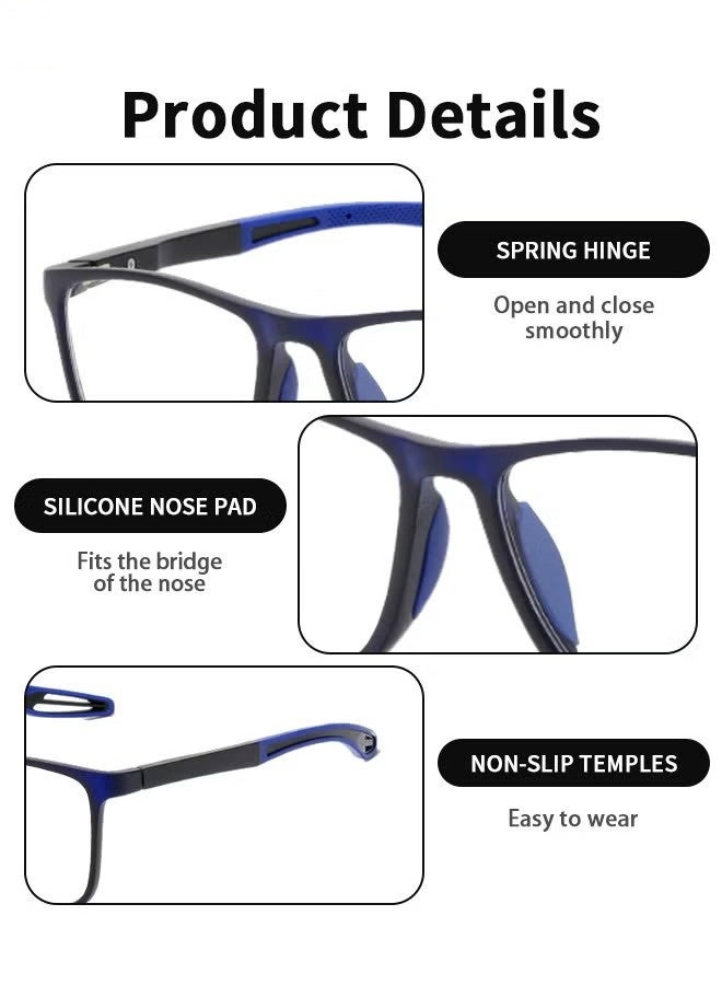 واي جيه نظارات قراءة متعددة البؤر تقدمية إطار مرن وخفيف من TR90 مع حماية من الضوء الأزرق للكمبيوتر للنساء والرجال - Image 2