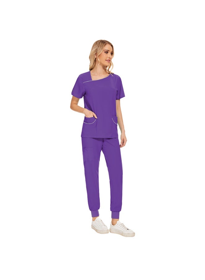 NIBEMINENT Women's Solid Work Thin Casual And Comfortable Nursing Uniform, Color Blocking Design - Image 1
