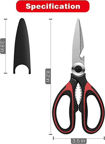 Carrot Kitchen Scissor For General Use Heavy Duty Kitchen Raptor Meat Shears Dishwasher Safe Stainless Steel Multi-function Scissors For Food, Chicken, Poultry, Fish - Color may vary (Pack of 2) - Image 2