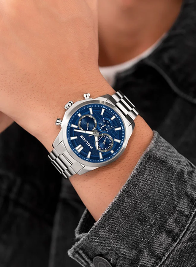 POLICE Rangy 44mm Men's Multifunction Watch with Stainless Steel Bracelet