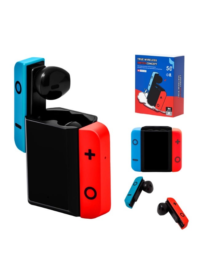 جايم سماعات أذن لاسلكية للأطفال والكبار، تصميم مريح ومتوافق مع شكل الأذن، مدى 15 متراً مع تقنية إلغاء الضوضاء لألعاب الفيديو، وقت تشغيل 30 ساعة، سماعات أذن ذكية بتقنية التحكم باللمس (أحمر / أزرق) كهدية - Image 1