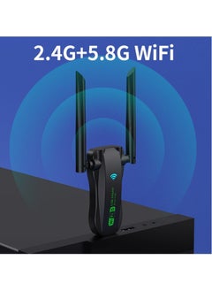 نيبمينينت بطاقة شبكة لاسلكية USB3.0 بسرعة 600M، مزدوجة النطاق 5.8G للكمبيوتر، جهاز استقبال واي فاي متصل بالهاتف المحمول، إشارة نقطة ساخنة تمر عبر الجدار  - Image 4