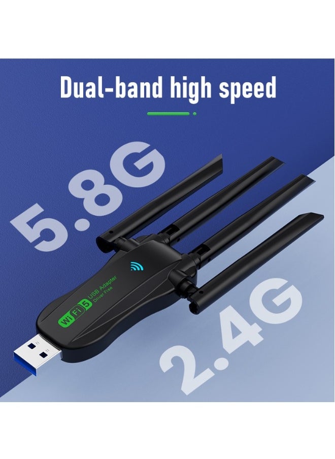 NIBEMINENT USB3.0 600M wireless network card, 5.8G dual-band computer, wifi receiver connected to mobile phone, hotspot signal through the wall  - Image 3